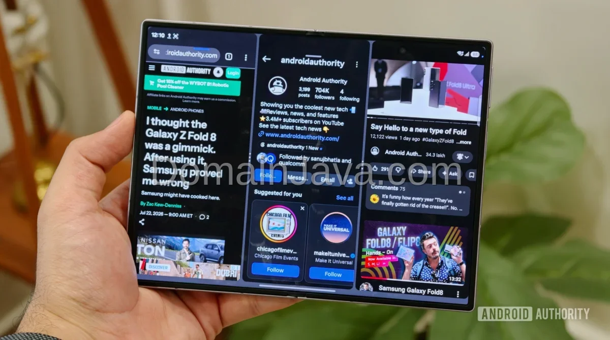 Samsung Galaxy Z Fold 8 three way multitasking
